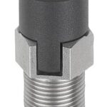 ARRETIERBOLZEN PREMIUM MIT ZYL. ARRETIERSTIFT GR.1 D1=M10X1, D=5, FORM:C MIT RASTNUT OHNE