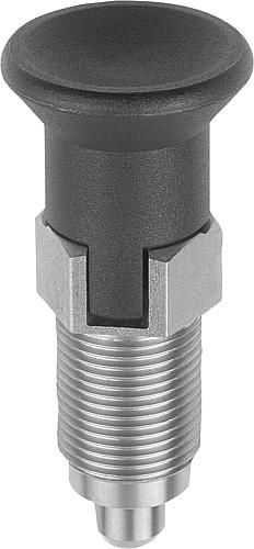 ARRETIERBOLZEN PREMIUM MIT ZYL. ARRETIERSTIFT GR.3 D1=M16X1,5, D=8, FORM:C MIT RASTNUT OHNE