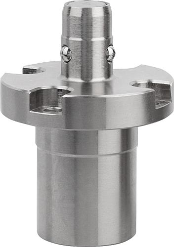 POSITIONIERZYLINDER PNEUMATISCH D1=51, D=16, D2=32, FORM:A, VERGÜTUNGSSTAHL VERNICKELT