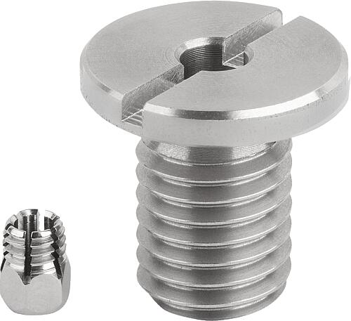 AUFNAHMEBUCHSE FÜR ZUSTANDSSENSOR, M16, D=6, FORM:B MIT GEWINDE UND BUND, EDELSTAHL 1.4305 BLANK