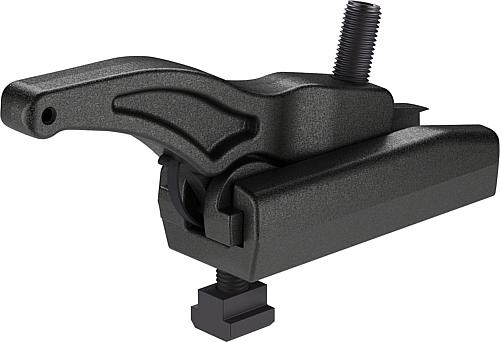 KRAFTSPANNER EINFACH, LANGE AUSFÜHRUNG, M16, L=135, B=54, H=36, VERGÜTUNGSSTAHL SCHWARZ VERZINKT