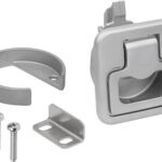 SCHNAPPVERSCHLUSS MIT GRIFF KLAPPBAR, FORM:B NICHT ABSCHLIEßBAR, S=12-22, EDELSTAHL A2 1.4401 MATT