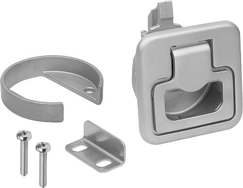 SCHNAPPVERSCHLUSS MIT GRIFF KLAPPBAR, FORM:B NICHT ABSCHLIEßBAR, S=12-22, EDELSTAHL A2 1.4401 MATT