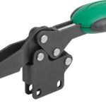 SCHNELLSPANNER HORIZONTAL MIT SICHERHEITSVERRIEG., FUß SENKRECHT F1=2000, VERSTELLB. ANDRUCKSPINDEL