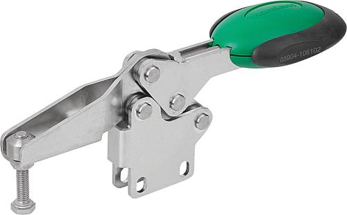 SCHNELLSPANNER HORIZONTAL MIT SICHERHEITSVERRIEG., FUß SENKRECHT F1=1350, VERSTELLB. ANDRUCKSPINDEL