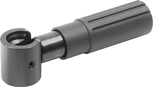 ZYLINDERGRIFF UMLEGBAR, GR.3, INNENGEWINDE M06, L1=59,5, THERMOPLAST, KOMP:STAHL