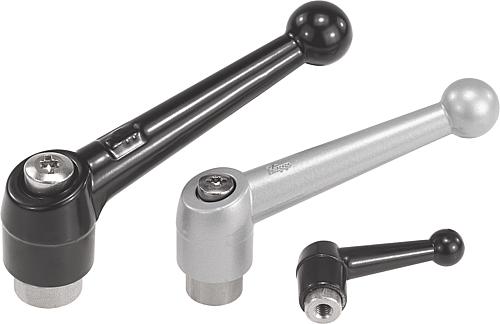 KLEMMHEBEL GR.2 1/4-20, ZINK SCHWARZ SEIDENMATT, KOMP:EDELSTAHL