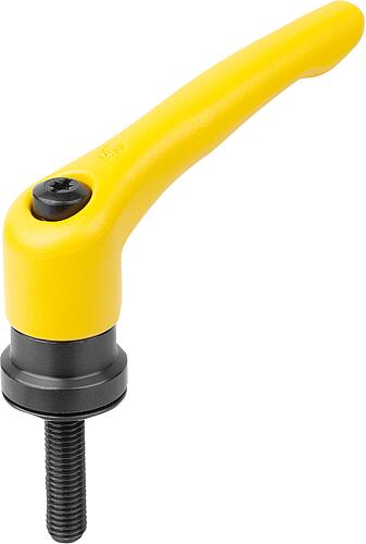 KLEMMHEBEL MIT SPANNKRAFTVERSTÄRKER GR.3 M10X30, ZINK GELB RAL1021 STRUKTURMATT, KOMP:STAHL BRÜNIERT
