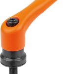 KLEMMHEBEL MIT SPANNKRAFTVERSTÄRKER GR.3 M10X15, ZINK ORANGE RAL2004 STRUKTURMATT, KOMP:STAHL