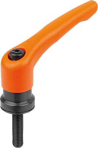 KLEMMHEBEL MIT SPANNKRAFTVERSTÄRKER GR.4 M10X50, ZINK ORANGE RAL2004 STRUKTURMATT, KOMP:STAHL