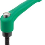 KLEMMHEBEL MIT SCHUTZKAPPE GR.2 5/16-18X60, ZINK GRÜN RAL6032 STRUKTURMATT, KOMP:STAHL BRÜNIERT