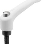 KLEMMHEBEL MIT SCHUTZKAPPE GR.2 1/4-20X40, ZINK GRAU RAL7035 STRUKTURMATT, KOMP:STAHL BRÜNIERT