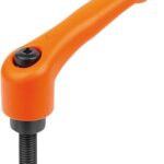 KLEMMHEBEL GR.0 10-24X10, ZINK ORANGE RAL2004 STRUKTURMATT, KOMP:STAHL BRÜNIERT