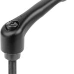 KLEMMHEBEL GR.0 10-24X10, ZINK SCHWARZ RAL9005 STRUKTURMATT, KOMP:STAHL BRÜNIERT