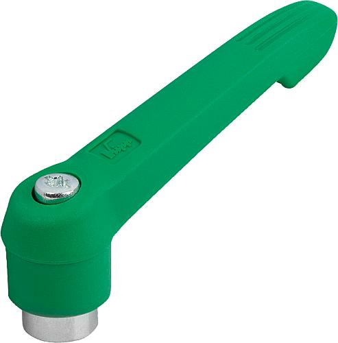 KLEMMHEBEL GR.2 M06, KUNSTSTOFF GRÜN RAL6032, KOMP:STAHL BLAU-PASSIVIERT