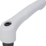 KLEMMHEBEL GR.3, 5/16-18, HOCHLEISTUNGSTHERMOPLAST GRAU RAL7035, KOMP:STAHL BRÜNIERT