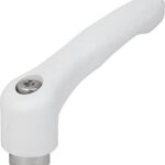 KLEMMHEBEL GR.4, 1/2-13, HOCHLEISTUNGSTHERMOPLAST GRAU RAL7035, KOMP:EDELSTAHL BLANK