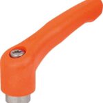 KLEMMHEBEL GR.2, 5/16-18, HOCHLEISTUNGSTHERMOPLAST ORANGE RAL2004, KOMP:EDELSTAHL BLANK