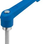 KLEMMHEBEL GR.2 M10X45, KUNSTSTOFF BLAU RAL5017, KOMP:STAHL BLAU-PASSIVIERT
