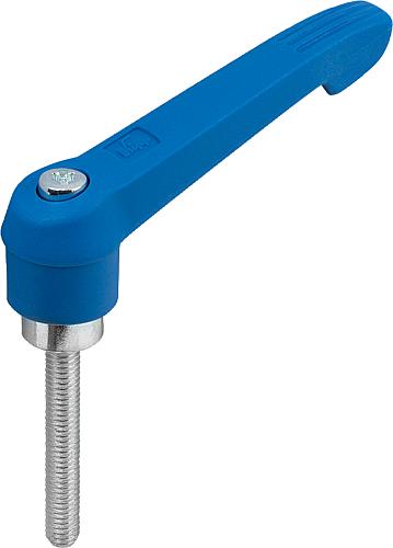 KLEMMHEBEL GR.2 M10X15, KUNSTSTOFF BLAU RAL5017, KOMP:STAHL BLAU-PASSIVIERT