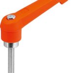 KLEMMHEBEL GR.2 M08X55, KUNSTSTOFF ORANGE RAL2004, KOMP:STAHL BLAU-PASSIVIERT