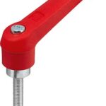 KLEMMHEBEL GR.1 M05X35, KUNSTSTOFF ROT RAL3020, KOMP:STAHL BLAU-PASSIVIERT