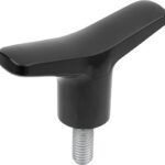T-GRIFF D=M06X25, A=65,1, B=14,6, H=37, FORM:L DUROPLAST HOCHGLANZPOLIERT, SCHWARZ, KOMP:STAHL