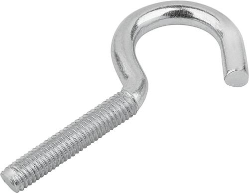 SCHRAUBHAKEN TYP 11E, FORM:A GEBOGEN, D1=M08, L1=32 STAHL, GALVANISCH VERZINKT
