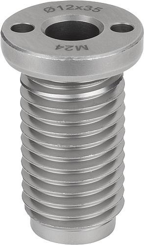 AUFNAHMEBUCHSE FÜR KUGELTRAGBOLZEN D1=20, FORM:B EDELSTAHL, PLAN, D2=M36x2