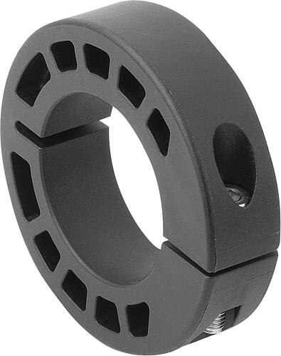 KLEMMRING INNEN GESCHLITZT, D1=50, D2=78, D3=M06, B=18, KUNSTSTOFF, KOMP:EDELSTAHL