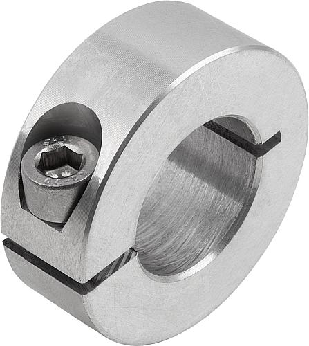KLEMMRING, FORM:A INNEN GESCHLITZT, D1=6, D2=16, B=9, ALUMINIUM BLANK