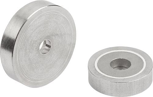 MAGNET FLACHGREIFER H=6 SMCO, RUND, KOMP:EDELSTAHL, D1=4,5, D=20 ±0,15