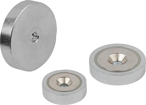 MAGNET FLACHGREIFER, RUND, NDFEB, KOMP:STAHL, D=25, D1=4,5, H=7
