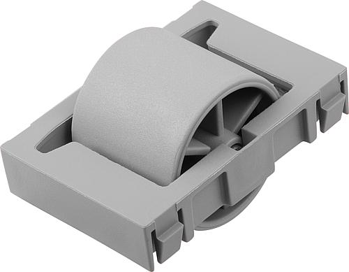 ROLLENELEMENT F.ROLLENSCHIENEN OHNE SPURKRANZ, FORM:A, KUNSTSTOFF GRAU, R1=28, F=150