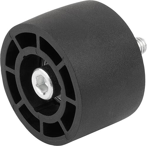 ROLLE MIT KUGELLAGER, P=Ø30 KUNSTSTOFF, SCHWARZ