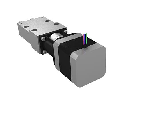 POSITIONIERTISCH KURZE AUSFÜHRUNG GR.8, FORM:B MIT SCHRITTMOTOR, KABEL OBEN