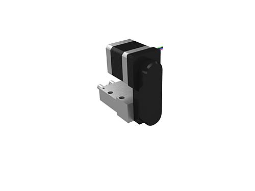 POSITIONIERTISCH KURZE AUSFÜHRUNG GR.8, FORM:B MIT SCHRITTMOTOR, KABEL RECHTS, ANTRIEB OBEN
