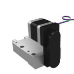 POSITIONIERTISCH KURZE AUSFÜHRUNG GR.12, FORM:B MIT SCHRITTMOTOR, KABEL RECHTS, ANTRIEB OBEN