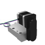 POSITIONIERTISCH KURZE AUSFÜHRUNG GR.12, FORM:B MIT SCHRITTMOTOR, KABEL LINKS, ANTRIEB OBEN