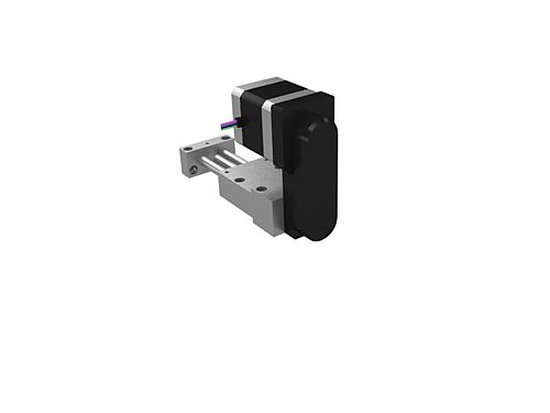 POSITIONIERTISCH LANGE AUSFÜHRUNG GR.8, FORM:B MIT SCHRITTMOTOR, KABEL LINKS, ANTRIEB OBEN