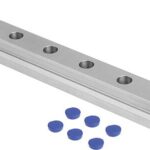 LINEARFÜHRUNGSSCHIENE GERADE, OHNE NUT GR.2, L=500, STAHL GEHÄRTET, KOMP:KUNSTSTOFF BLAU RAL5002