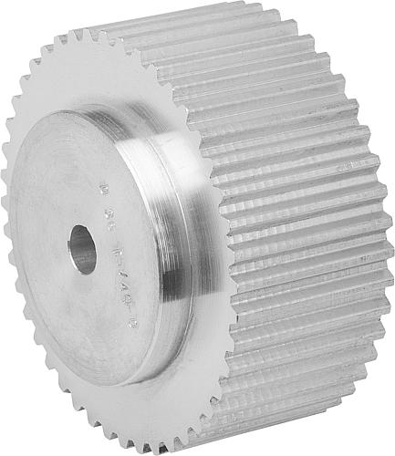 ZAHNRIEMENSCHEIBE PROFIL T5, B=30, N=44, FORM:B OHNE BORDSCHEIBE, ALUMINIUM BLANK