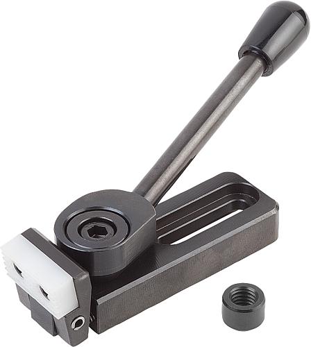 NIEDERZUGSPANNER LINKS A=121,5 40X40, FORM:D STAHL