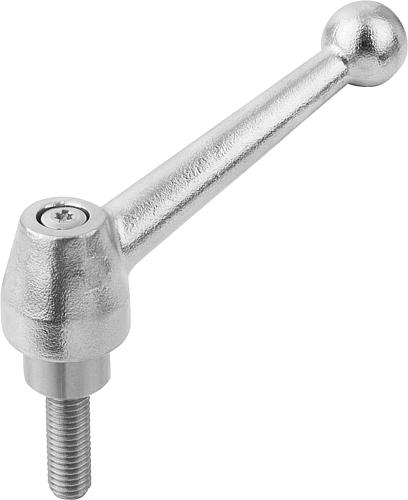 KLEMMHEBEL GR.1 M12X60 EDELSTAHL, ELEKTROLYTISCH POLIERT, KOMP:EDELSTAHL