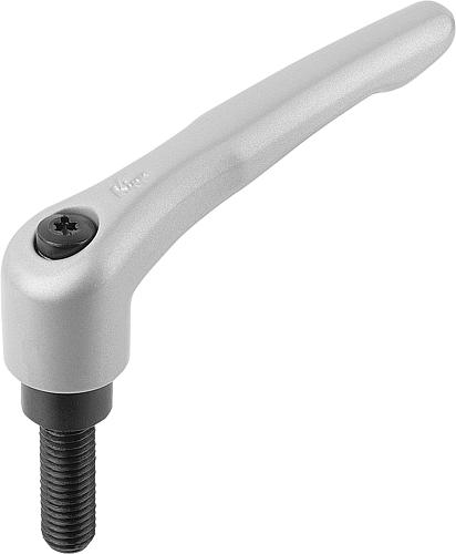 KLEMMHEBEL GR.2 M06X30, ZINK SILBER-METALLIC SEIDENMATT, KOMP:STAHL BRÜNIERT