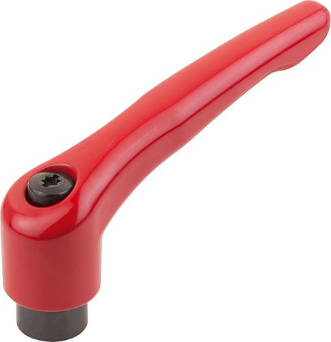 KLEMMHEBEL GR.4 M10, ZINK ROT RAL3003 SEIDENMATT, KOMP:STAHL BRÜNIERT
