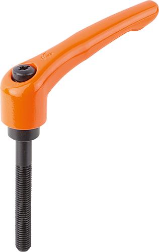 KLEMMHEBEL GR.4 M10X60, ZINK ORANGE RAL2004 SEIDENMATT, KOMP:STAHL BRÜNIERT