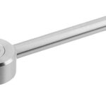 SPANNHEBEL FLACH GR.2 M10X40, A=131, FORM:0° EDELSTAHL 1.4305, KOMP:KUNSTSTOFF