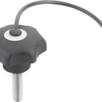 STERNGRIFF ÄHNLICH DIN6336 MIT SICHERUNGSBAND D=M05X10, D1=25 H=16, FORM:LS, THERMOPLAST SCHWARZ,