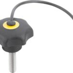 STERNGRIFF ÄHNLICH DIN6336 MIT SICHERUNGSBAND D=M06X40, D1=32 H=20, FORM:LS, THERMOPLAST SCHWARZ,